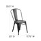 Merrick Lane Banks Indoor/Outdoor Stacking Metal Dining Chair with Single Slat Back and Distressed Powder Coated Finish
